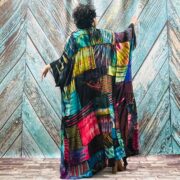 Plus Size Tie-Dye Patchwork Kimono Duster – Boho Festival Beach Cover-Up | Catori - Image 3