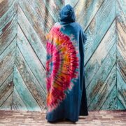 Dream Hand Tie-Dye Long Hoodie Duster – Boho Festival Dress (One Plus Size) - Image 3