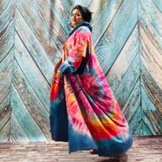 Dream Hand Tie-Dye Long Hoodie Duster – Boho Festival Dress (One Plus Size) - Image 9