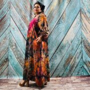 Hand Tie-Dye Long Hoodie Duster – Boho Festival Cardigan, One Size Plus | Dream - Image 2