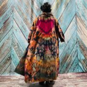 Hand Tie-Dye Long Hoodie Duster – Boho Festival Cardigan, One Size Plus | Dream - Image 9