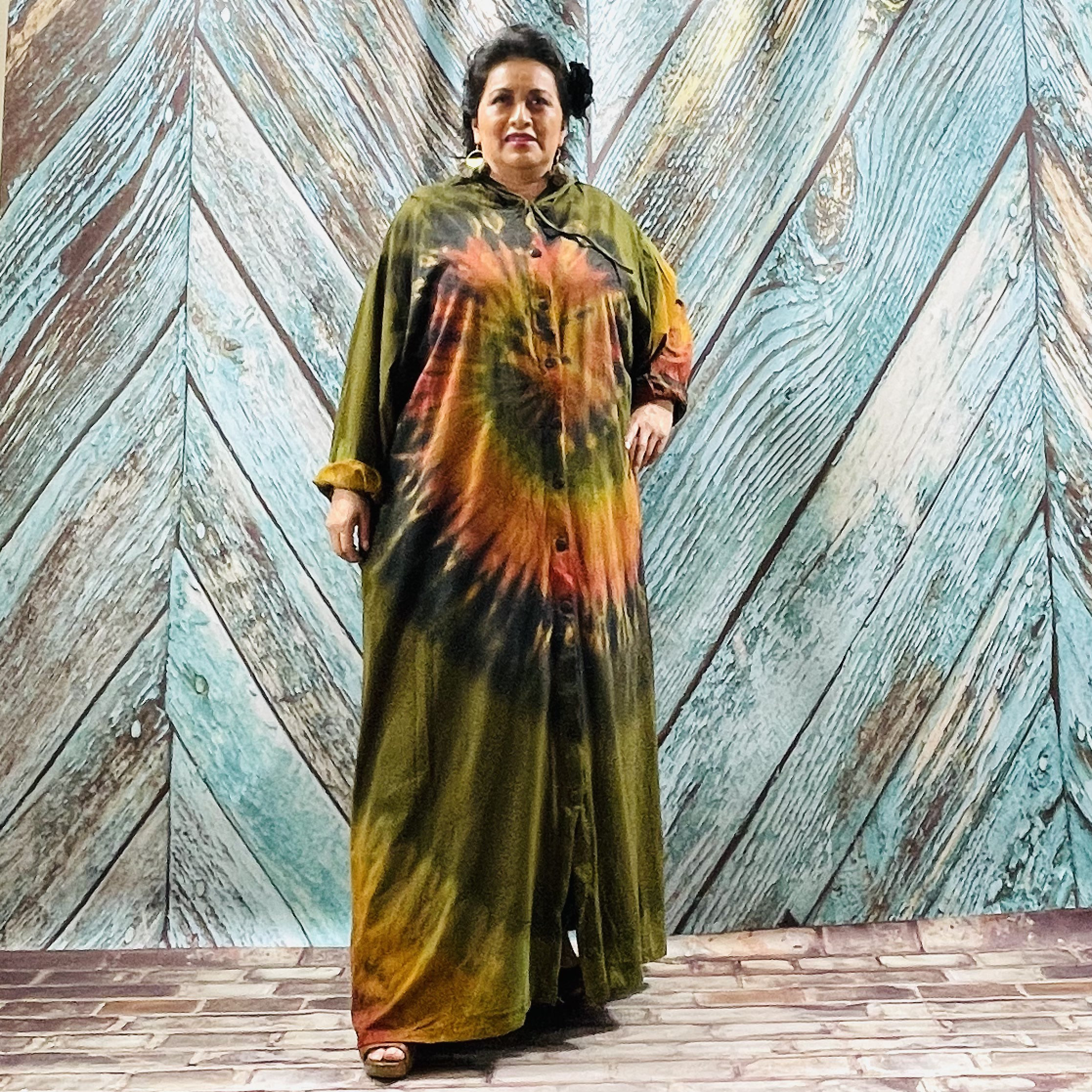 il_fullxfull.3511836004_bxef.jpg Dream Hand Tie-Dye Cotton Jersey Duster Cardigan – Boho Festival Hoodie Dress - Image 1
