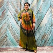 Dream Hand Tie-Dye Cotton Jersey Duster Cardigan – Boho Festival Hoodie Dress - Image 5