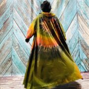Dream Hand Tie-Dye Cotton Jersey Duster Cardigan – Boho Festival Hoodie Dress - Image 6