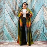 Dream Hand Tie-Dye Cotton Jersey Duster Cardigan – Boho Festival Hoodie Dress - Image 10