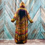 Hand Tie-Dye Long Hoodie Duster – Boho Festival Cardigan, One Size Plus | Dream - Image 6