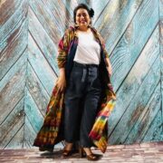 Hand Tie-Dye Long Hoodie Duster – Boho Festival Cardigan, One Size Plus | Dream - Image 10