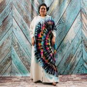 Dream Hand Tie-Dye Hoodie Duster – Boho Festival Dress, One Plus Size