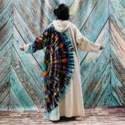 Dream Hand Tie-Dye Hoodie Duster – Boho Festival Dress, One Plus Size - Image 4