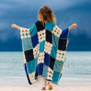 Niya Handmade Crochet Maxi Kimono Duster – Festival Beach Cover-Up - Image 3