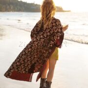 Misty Enchantment Long Velvet Kimono Duster Coat - One Plus Size Luxury for Special Events - Image 3