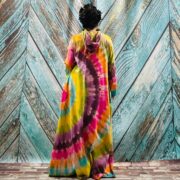 Handmade Tie-Dye Long Hoodie Duster – Flowing Boho Festival Kimono Dress | Dream - Image 3