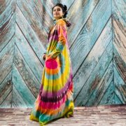 Handmade Tie-Dye Long Hoodie Duster – Flowing Boho Festival Kimono Dress | Dream - Image 7