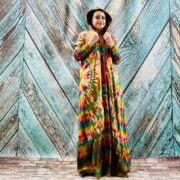 Hand Tie Dye Long Hoodie Duster: Boho Festival Jersey Cardigan - Image 4