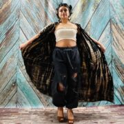 Kayla Hand Tie-Dye Jersey Cotton Maxi Hoodie Duster – Beach Kimono Cover-Up - Image 5