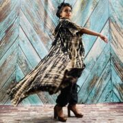 Kayla Hand Tie-Dye Jersey Cotton Maxi Hoodie Duster – Beach Kimono Cover-Up - Image 7