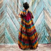 Kayla Hand Tie-Dye Cotton Maxi Hoodie Duster – Festival Beach Kimono - Image 3