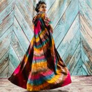 Kayla Hand Tie-Dye Cotton Maxi Hoodie Duster – Festival Beach Kimono - Image 9
