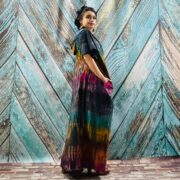 Kayla Hand Tie-Dye Cotton Maxi Hoodie Duster – Festival Beach Kimono - Image 2