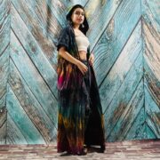 Kayla Hand Tie-Dye Cotton Maxi Hoodie Duster – Festival Beach Kimono - Image 6