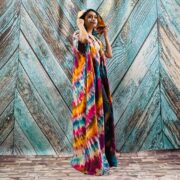 Kayla Hand Tie-Dye Cotton Maxi Hoodie Duster – Festival Beach Kimono | ZinniaPearl - Image 4