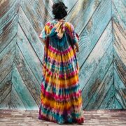 Kayla Hand Tie-Dye Cotton Maxi Hoodie Duster – Festival Beach Kimono | ZinniaPearl - Image 5