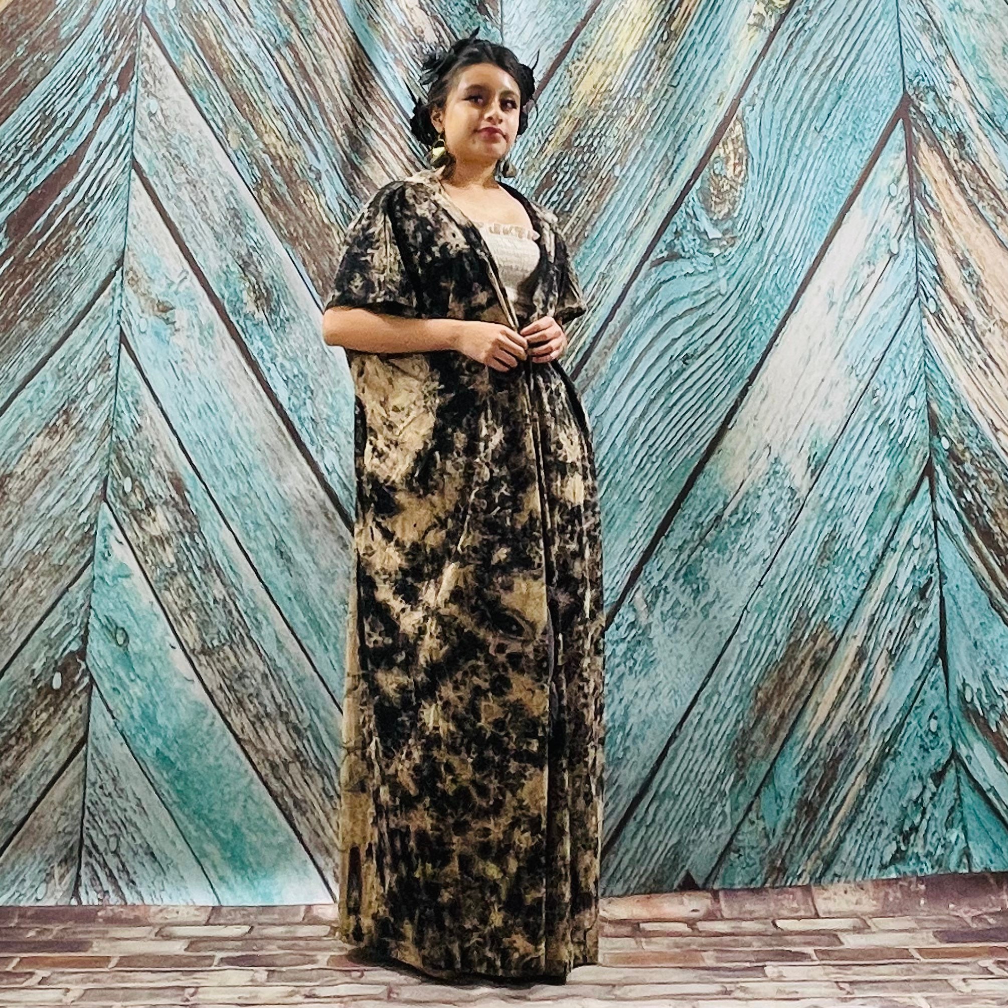 il_fullxfull.3545736265_aghf.jpg Kayla Hand Tie-Dye Cotton Maxi Hoodie Duster – Festival Beach Kimono - Image 1