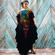 Hand Tie Dye Maxi Kaftan Dress: Jersey Cotton Boho Festival Style - Image 5