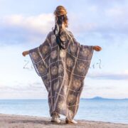 Flora Crochet Embroidered Kimono – Handmade Cotton Maxi Duster | ZinniaPearl - Image 3