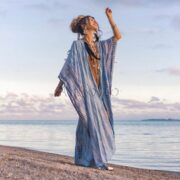 Reina Handcrafted Tie-Dye Rayon Kimono Duster – Boho Maxi Cardigan - Image 3