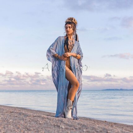 Reina Handcrafted Tie-Dye Rayon Kimono Duster – Boho Maxi Cardigan