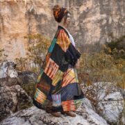 Catoti Plus Size Tie-Dye Patchwork Kimono Duster – Boho Festival Beach Cover-Up - Image 3