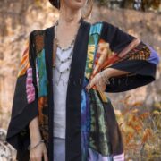 Catoti Plus Size Tie-Dye Patchwork Kimono Duster – Boho Festival Beach Cover-Up - Image 4