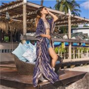 Hand-Dyed Rayon Kimono Duster – Boho Festival Maxi Cardigan | Reina - Image 2