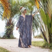 Grace Handcrafted Tie-Dye Rayon Kaftan – Boho Chic Plus Size Dress - Image 2