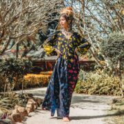 Handcrafted Tie-Dye Rayon Kaftan Maxi – Plus Size Boho Goddess Dress | Grace