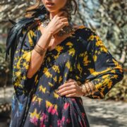 Handcrafted Tie-Dye Rayon Kaftan Maxi – Plus Size Boho Goddess Dress | Grace - Image 4