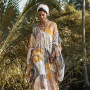 Handmade Crochet Embroidered Cotton Kimono Duster | Flora – Desert Mirage - Image 4