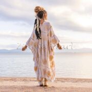 Handmade Crochet Embroidered Cotton Maxi Kimono Duster: Festival Beach Cover-Up | Flora by ZinniaPearl - Image 3