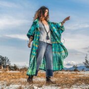 Handmade Tie-dye Maxi Hoodie Duster: Boho Festival Kimono Plus Size - Willow - Image 2