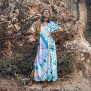 Nora Hand Tie-Dyed Cotton Jersey Maxi Dress – Boho Festival Style