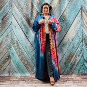 Dream Hand Tie-Dye Long Hoodie Duster – Boho Festival Dress (One Plus Size) - Image 4