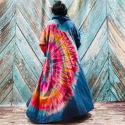 Dream Hand Tie-Dye Long Hoodie Duster – Boho Festival Dress (One Plus Size) - Image 8