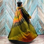 Dream Hand Tie-Dye Cotton Jersey Duster Cardigan – Boho Festival Hoodie Dress - Image 9