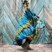 Handmade Tie-Dye Cotton Kimono Duster – Boho Festival Maxi Cardigan | Cypress - Image 6