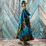 Handmade Tie-Dye Cotton Kimono Duster – Boho Festival Maxi Cardigan | Cypress - Image 8