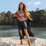 Tie-Dye Kaftan Dress Plus Size – Sunflair Spirit Boho Tunic | Cleo