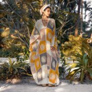 Handmade Tricolor Patchwork Kimono Duster – Cotton Boho Coat | Desert Mirage