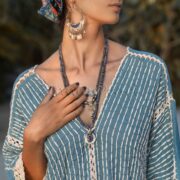 Handmade Embroidered Cotton Maxi Kaftan Dress – Beach Resort Gown | Romantic - Image 6