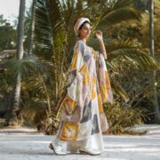 Handmade Crochet Embroidered Cotton Kimono Duster | Flora – Desert Mirage - Image 2